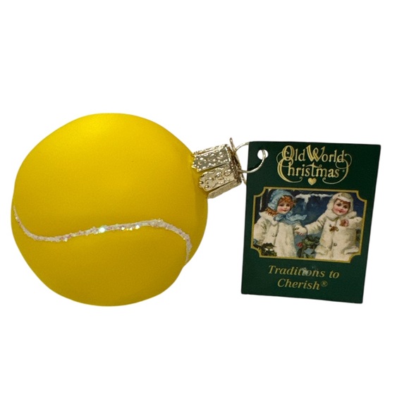 New! Old World Christmas Hand Painted Tennis Ball Ornament - Picture 1 of 2